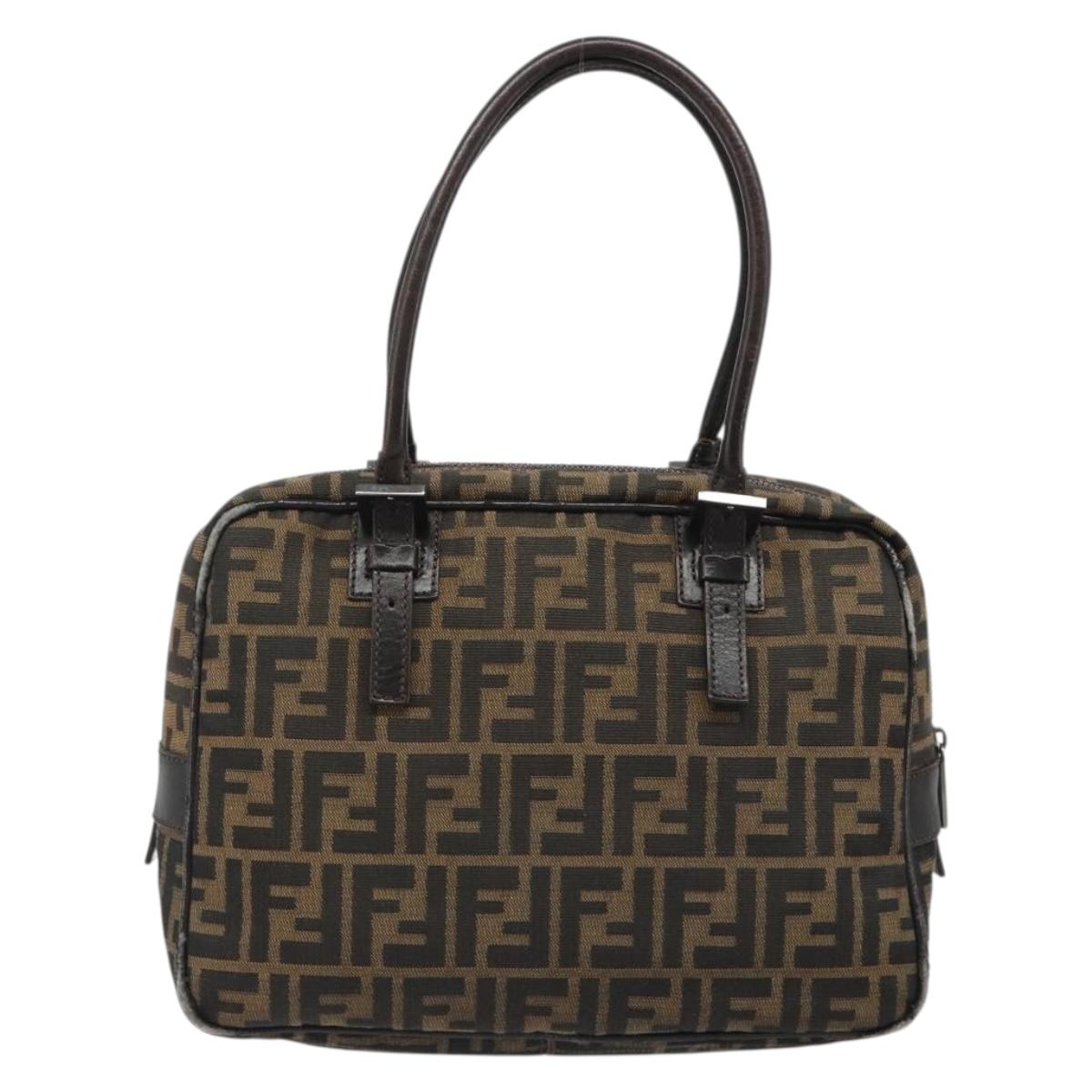 FENDI Zucca Canvas Hand Bag Black Brown Auth mr2615A - Jerrillo image 2