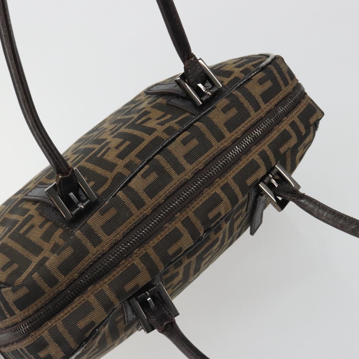 FENDI Zucca Canvas Hand Bag Black Brown Auth mr2615A - Jerrillo image 6