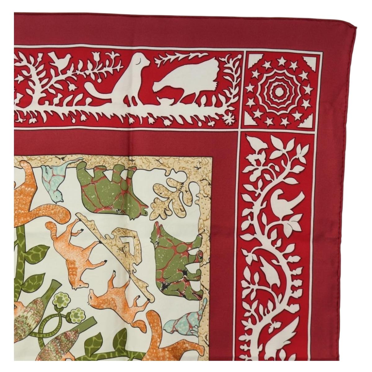 HERMES Carre 90 Scarf Silk Red Auth mr2616 - Jerrillo image 4