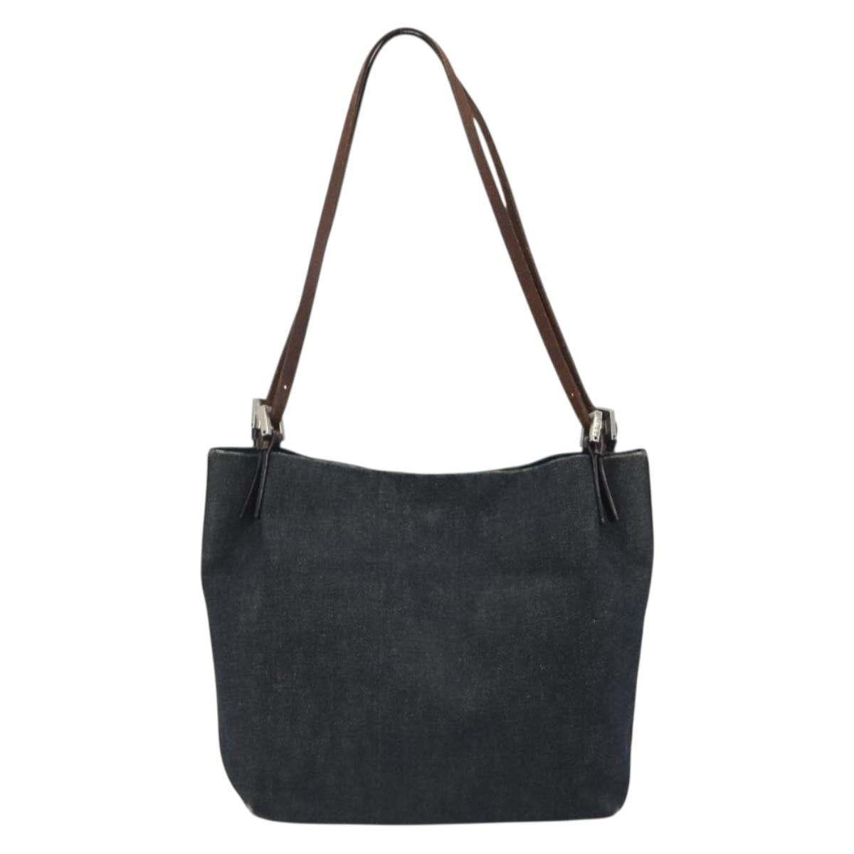 FENDI Tote Bag Denim Blue Silver Auth mr2637 - Jerrillo image 2