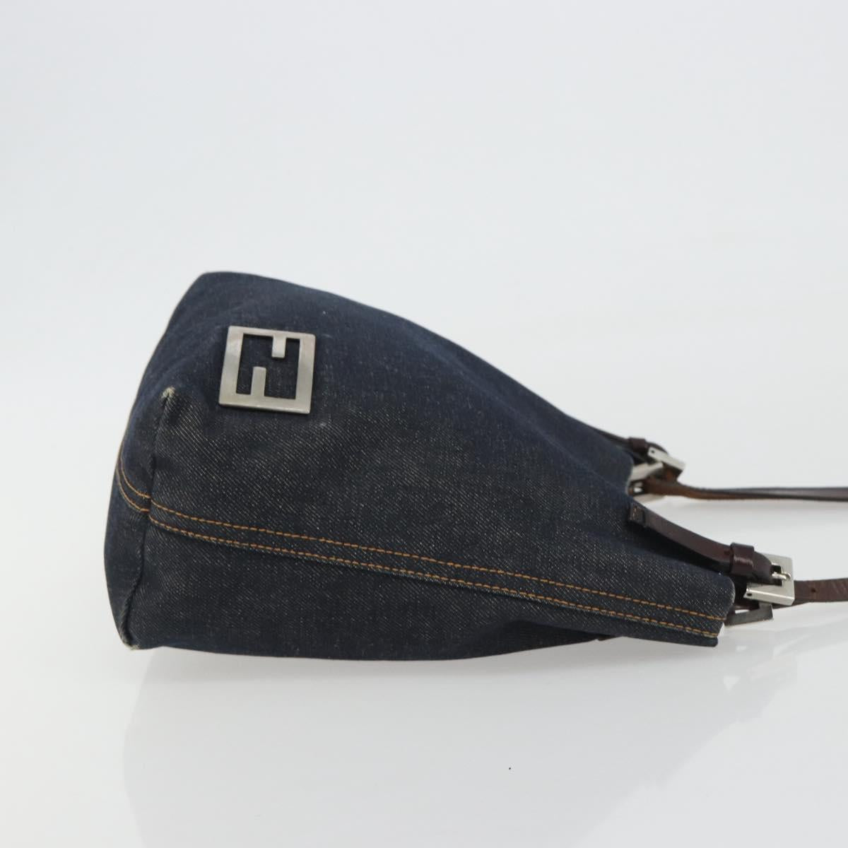 FENDI Tote Bag Denim Blue Silver Auth mr2637 - Jerrillo image 3