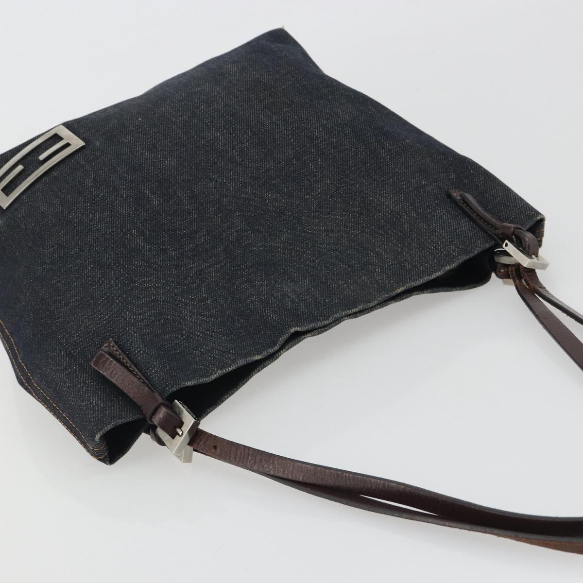 FENDI Tote Bag Denim Blue Silver Auth mr2637 - Jerrillo image 7
