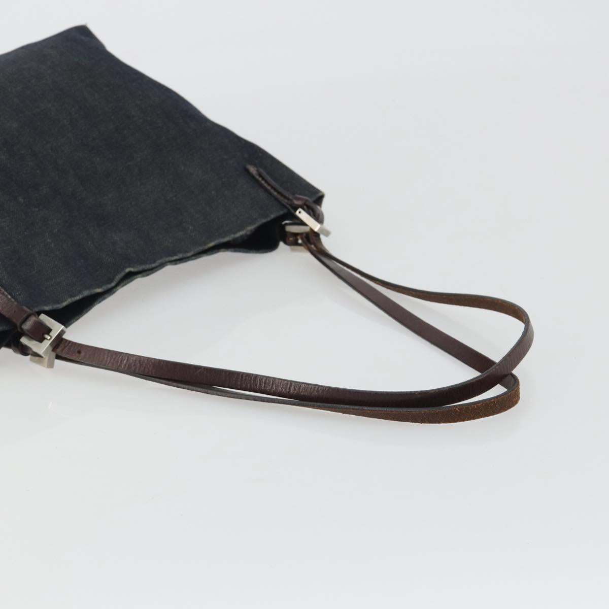 FENDI Tote Bag Denim Blue Silver Auth mr2637 - Jerrillo image 8