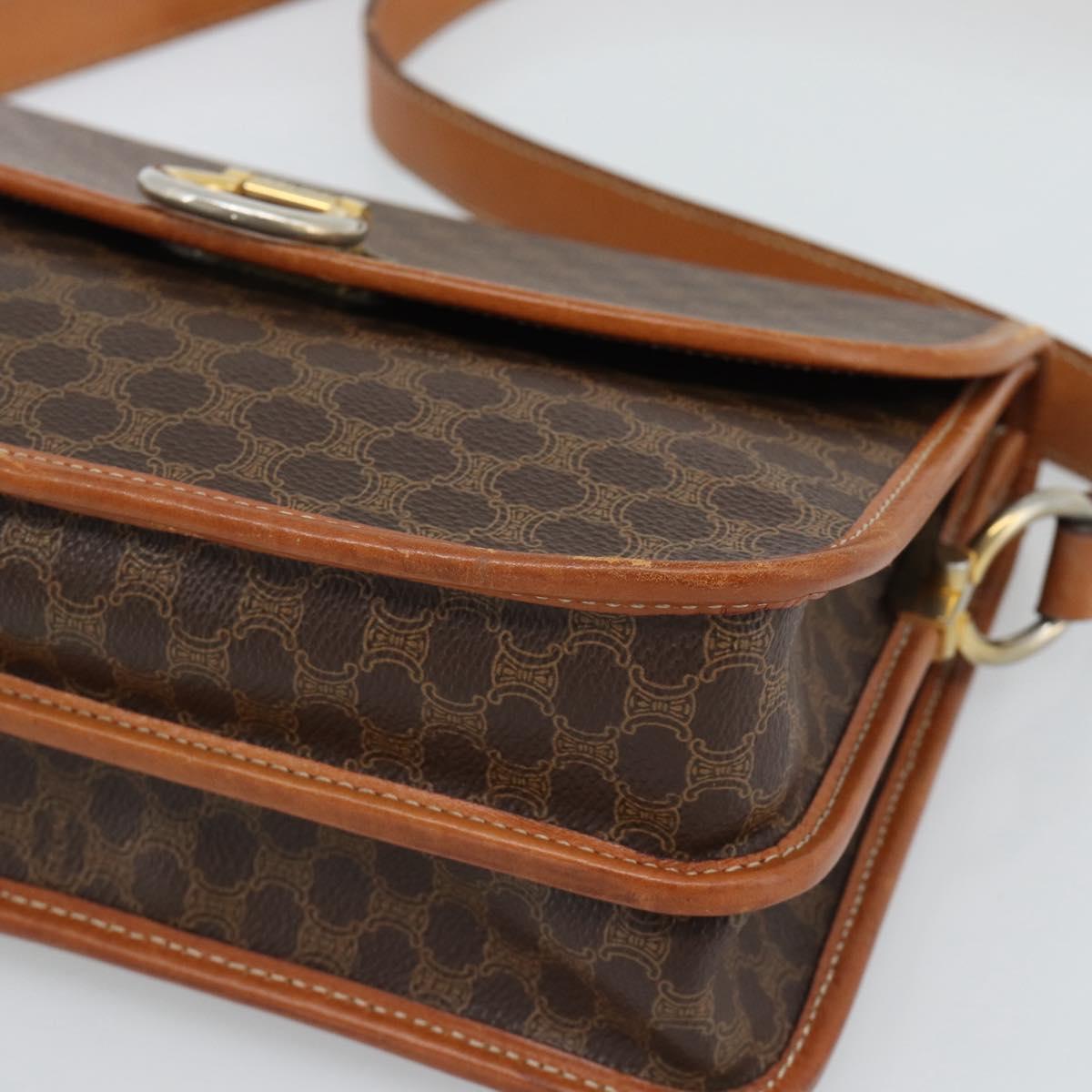 CELINE Macadam Shoulder Bag PVC Leather Brown Gold Auth mr2647 - Jerrillo image 9