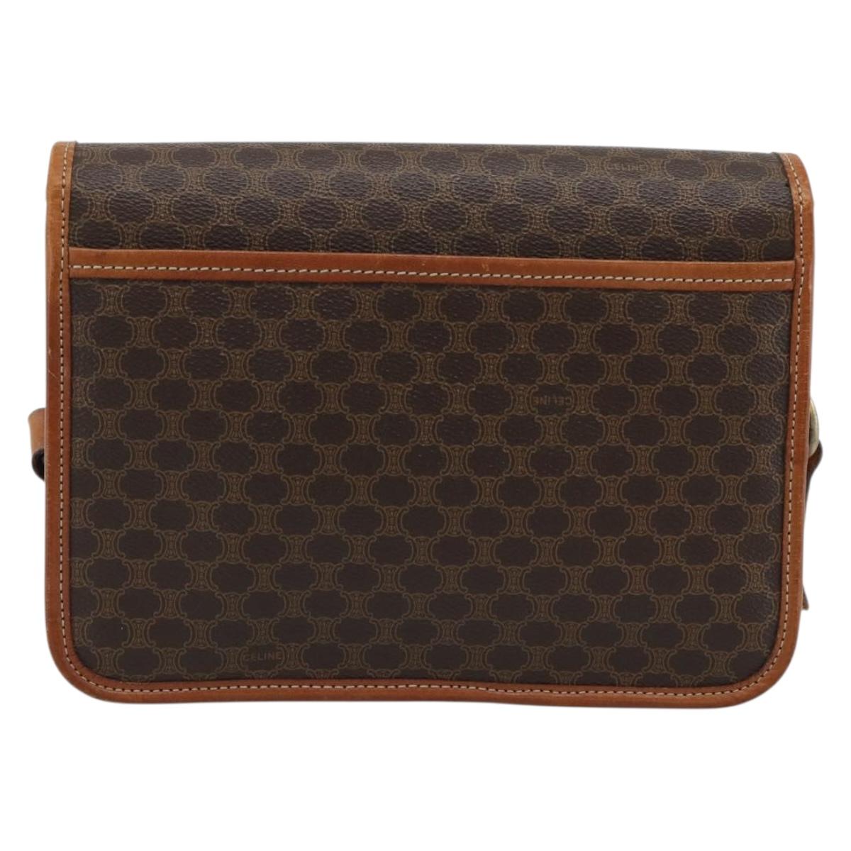 CELINE Macadam Shoulder Bag PVC Leather Brown Gold Auth mr2647 - Jerrillo image 2