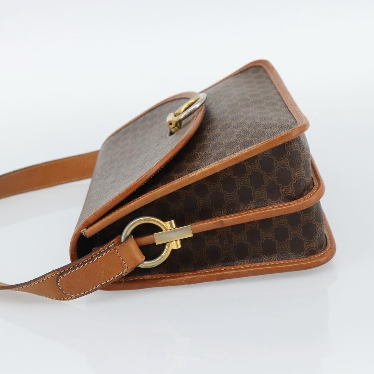 CELINE Macadam Shoulder Bag PVC Leather Brown Gold Auth mr2647 - Jerrillo image 3