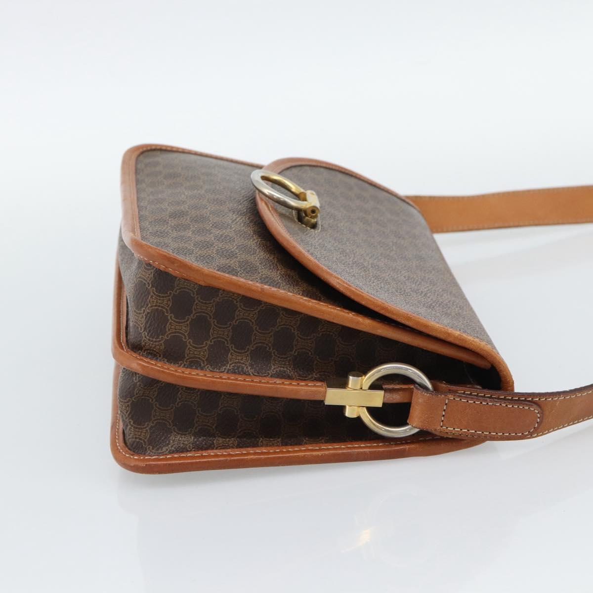 CELINE Macadam Shoulder Bag PVC Leather Brown Gold Auth mr2647 - Jerrillo image 4