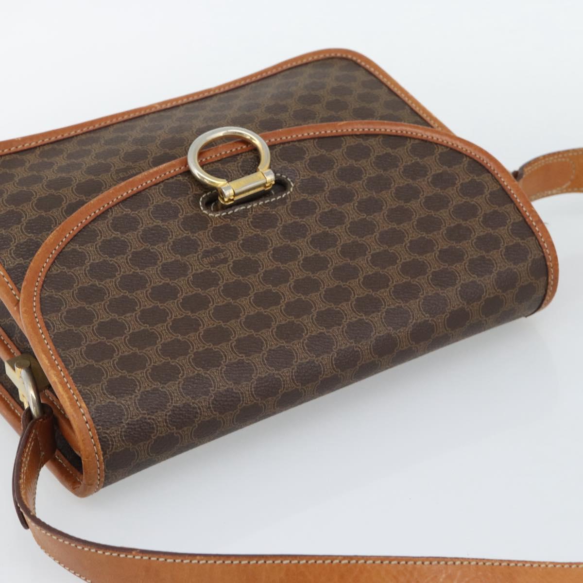 CELINE Macadam Shoulder Bag PVC Leather Brown Gold Auth mr2647 - Jerrillo image 6
