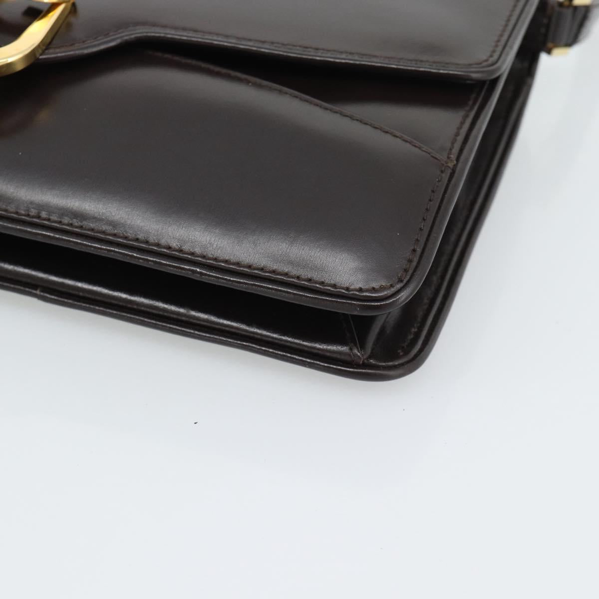 GUCCI Shoulder Bag Leather Brown Gold Auth mr2650 - Jerrillo image 9
