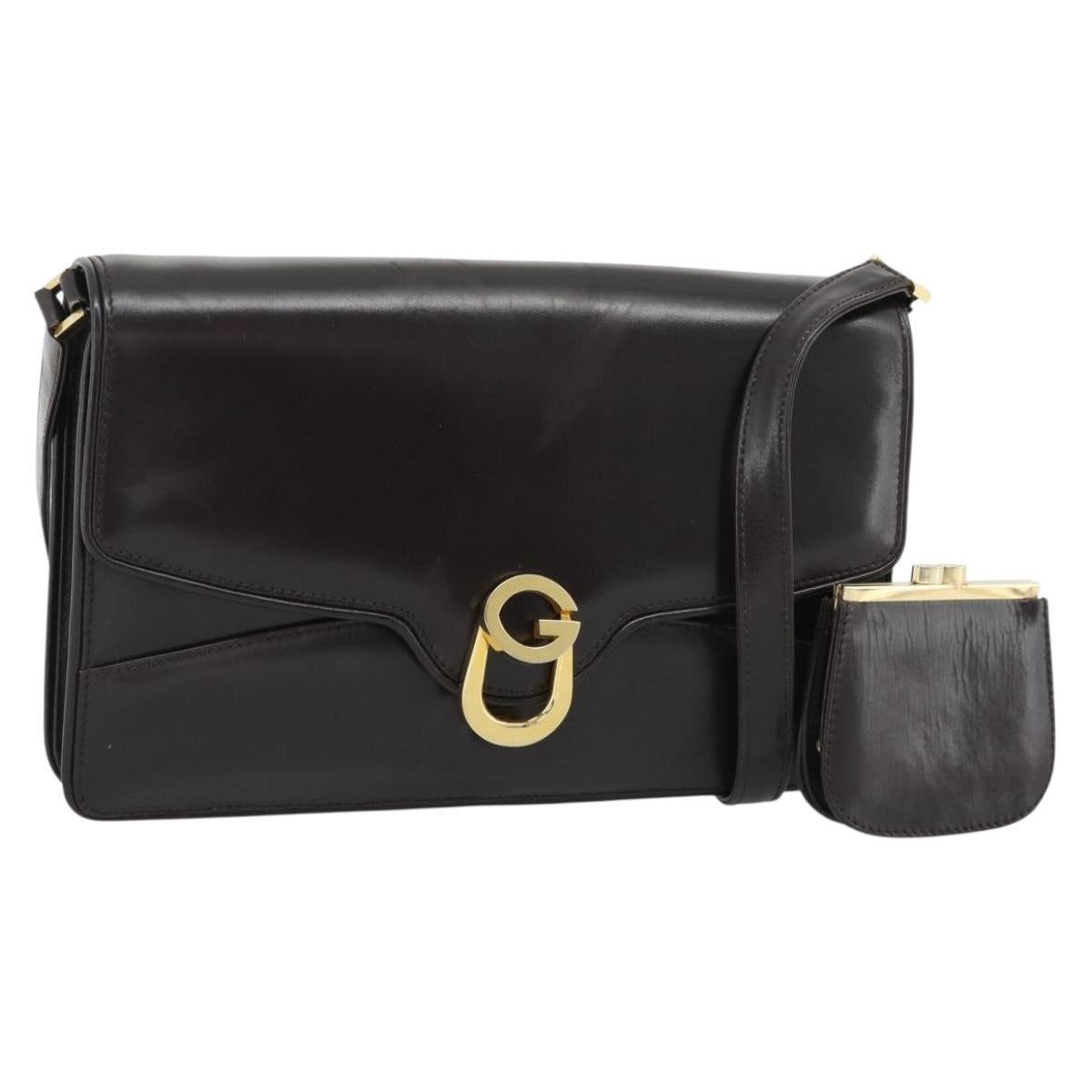 GUCCI Shoulder Bag Leather Brown Gold Auth mr2650 - Jerrillo