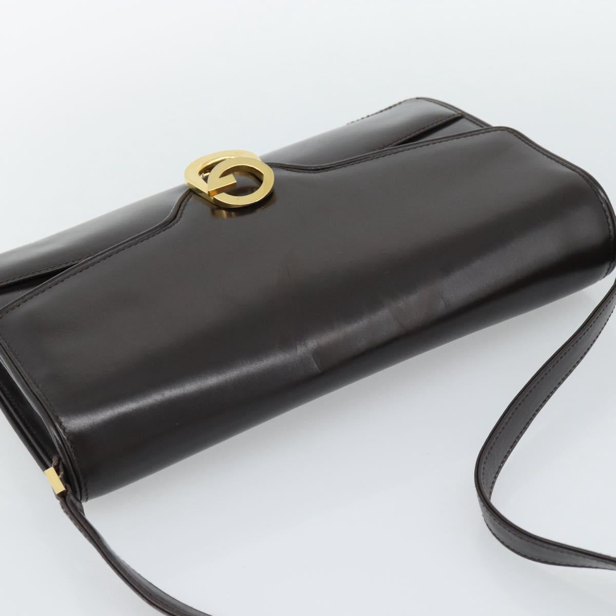 GUCCI Shoulder Bag Leather Brown Gold Auth mr2650 - Jerrillo image 6