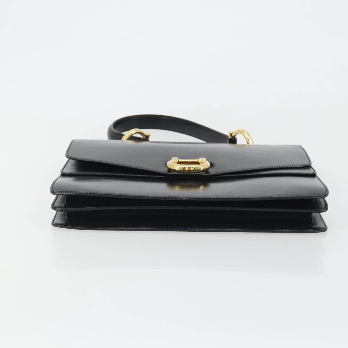 CELINE Hand Bag Leather Black Gold Auth mr2665V - Jerrillo image 9