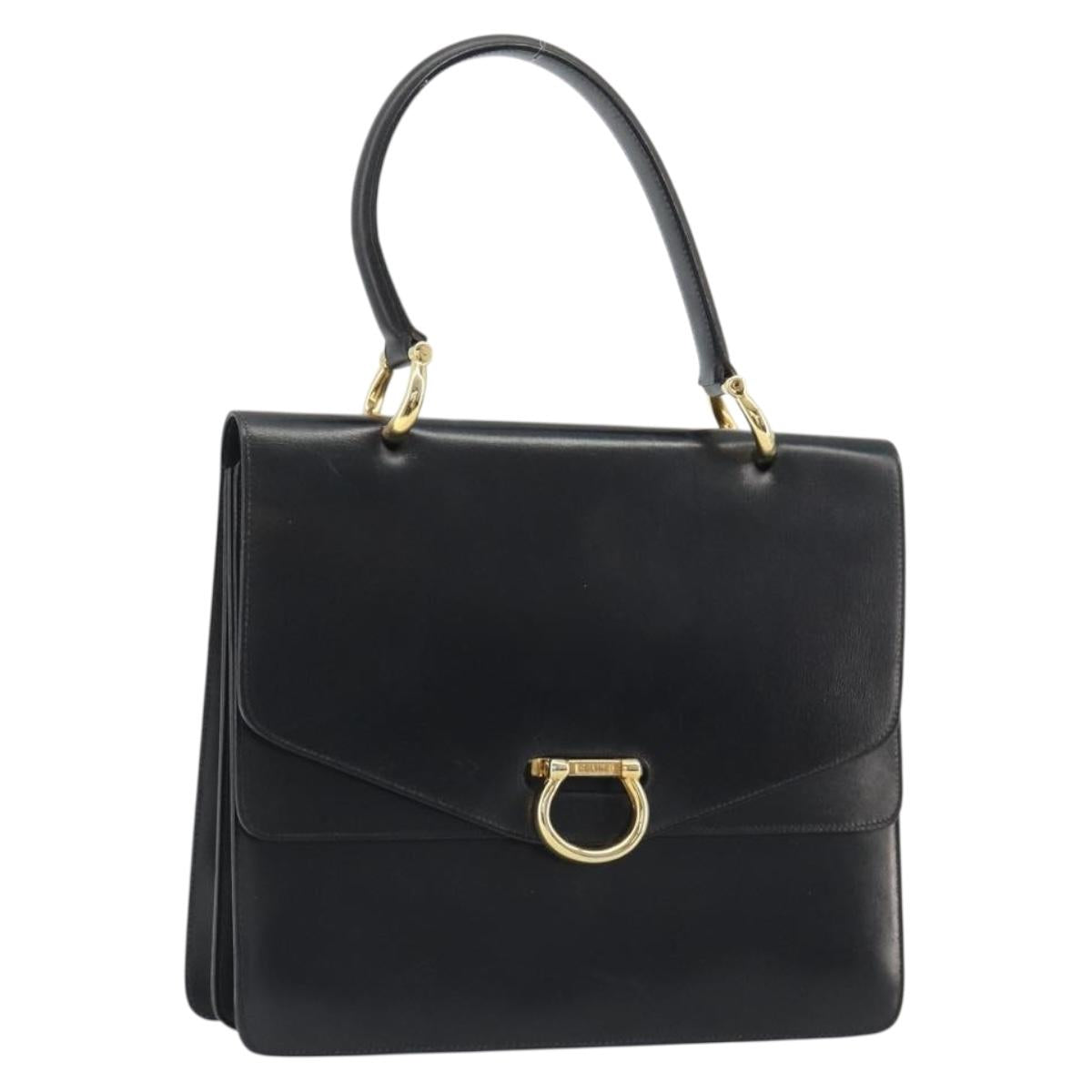 CELINE Hand Bag Leather Black Gold Auth mr2665V - Jerrillo