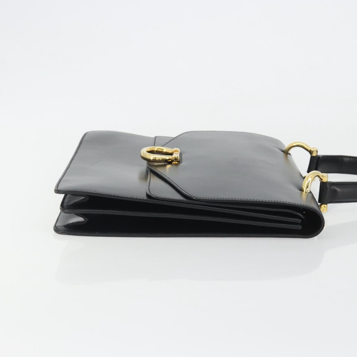 CELINE Hand Bag Leather Black Gold Auth mr2665V - Jerrillo image 4