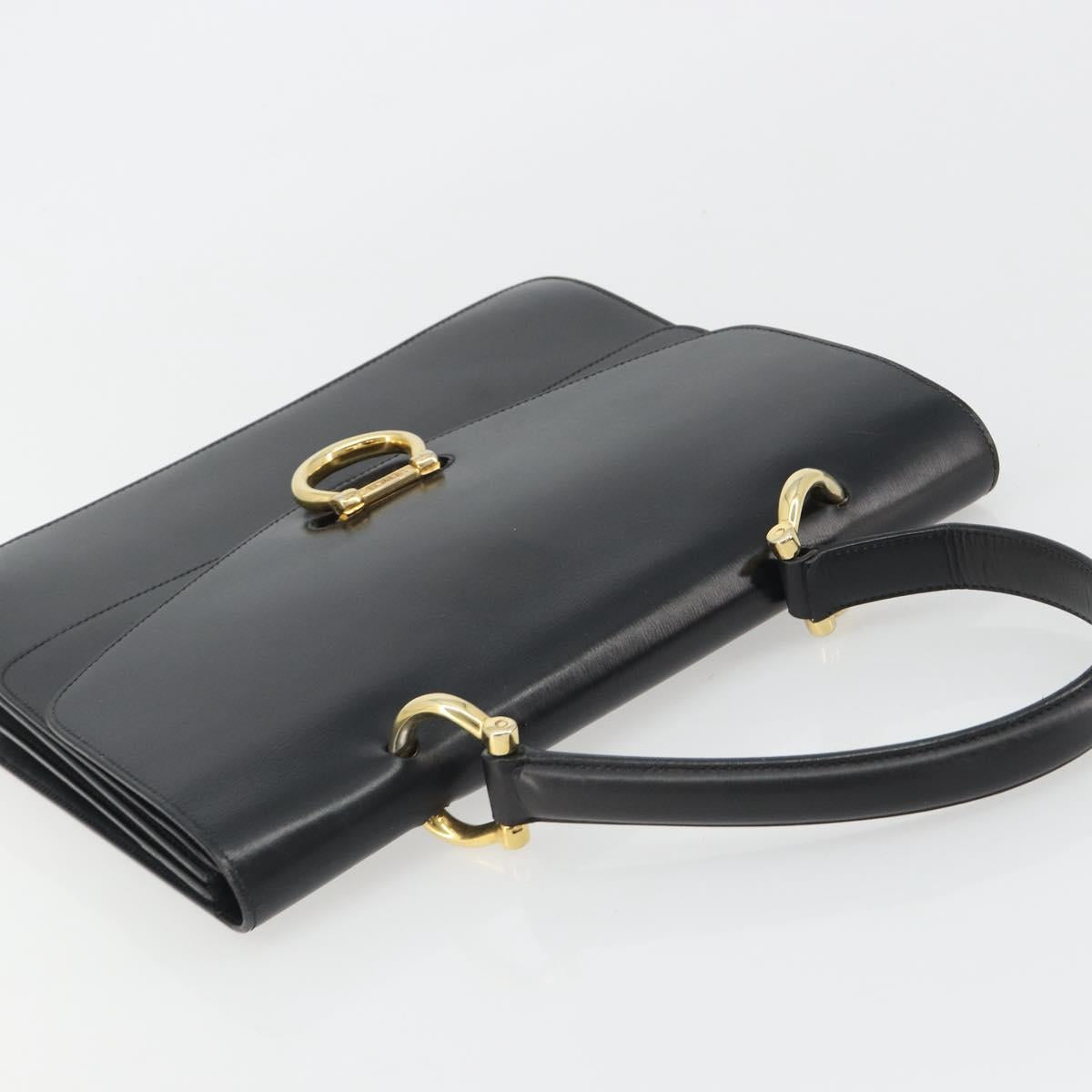CELINE Hand Bag Leather Black Gold Auth mr2665V - Jerrillo image 6