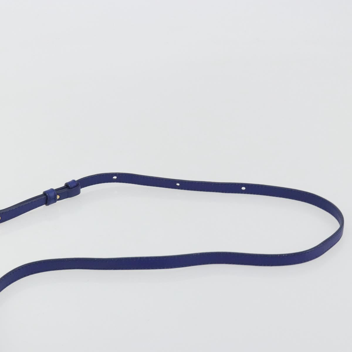 CELINE Trio Shoulder Bag Leather Blue Gold Auth mr2667 - Jerrillo image 8