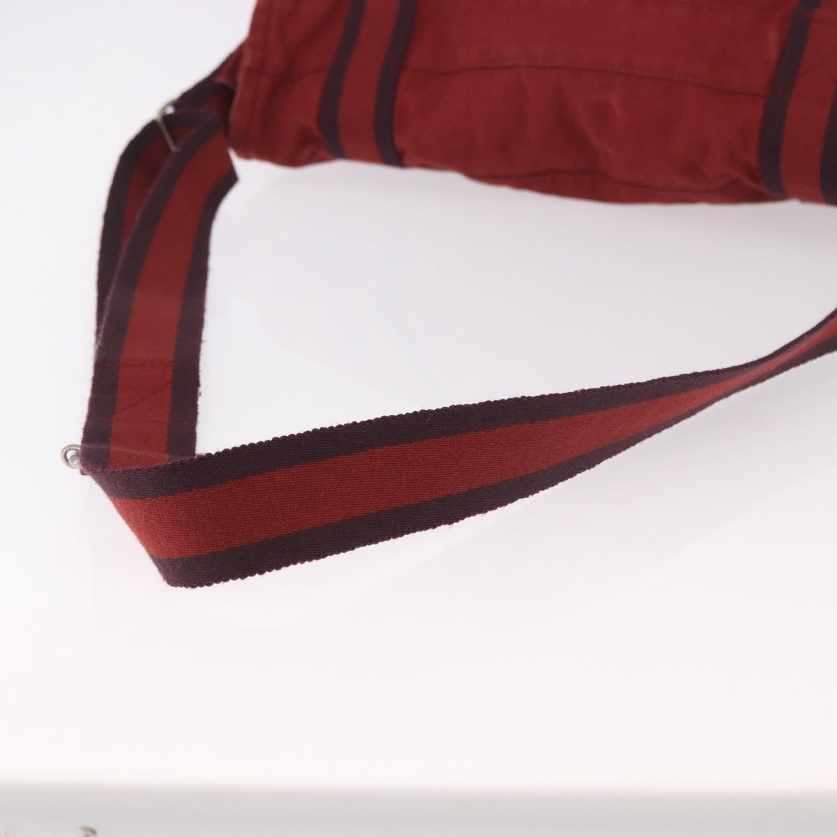 HERMES Bathas Shoulder Bag Canvas Red Silver Auth mr2683 - Jerrillo image 7
