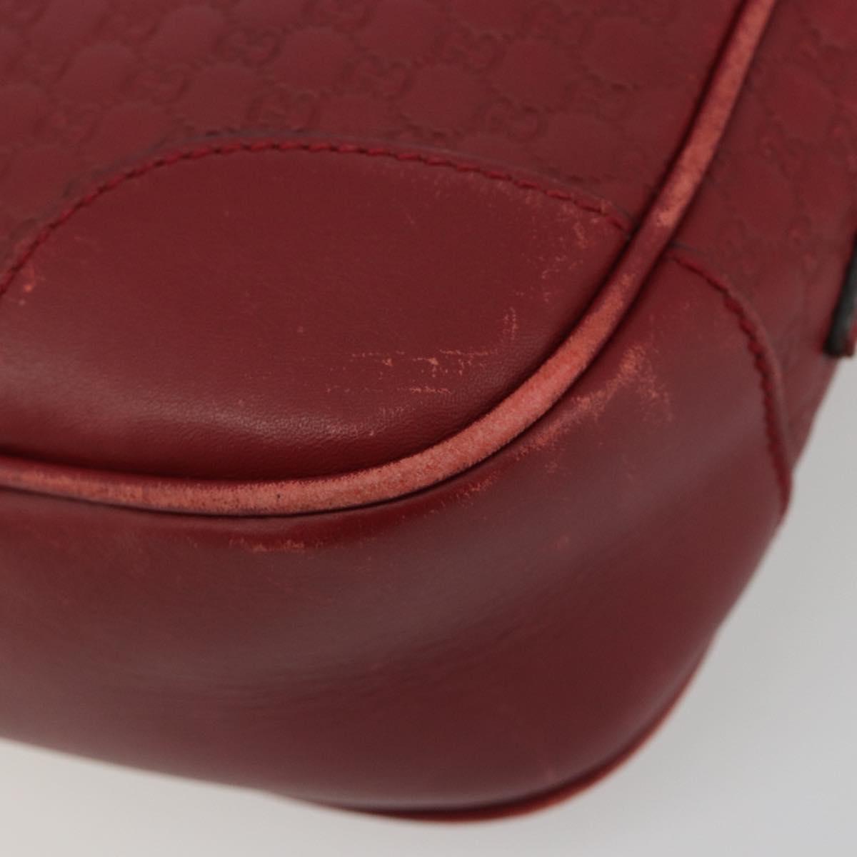 GUCCI Micro GG Canvas Guccissima Bag Leather Red Gold 449413 Auth mr2685 - Jerrillo image 8
