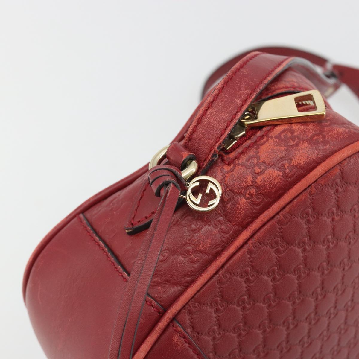 GUCCI Micro GG Canvas Guccissima Bag Leather Red Gold 449413 Auth mr2685 - Jerrillo image 9
