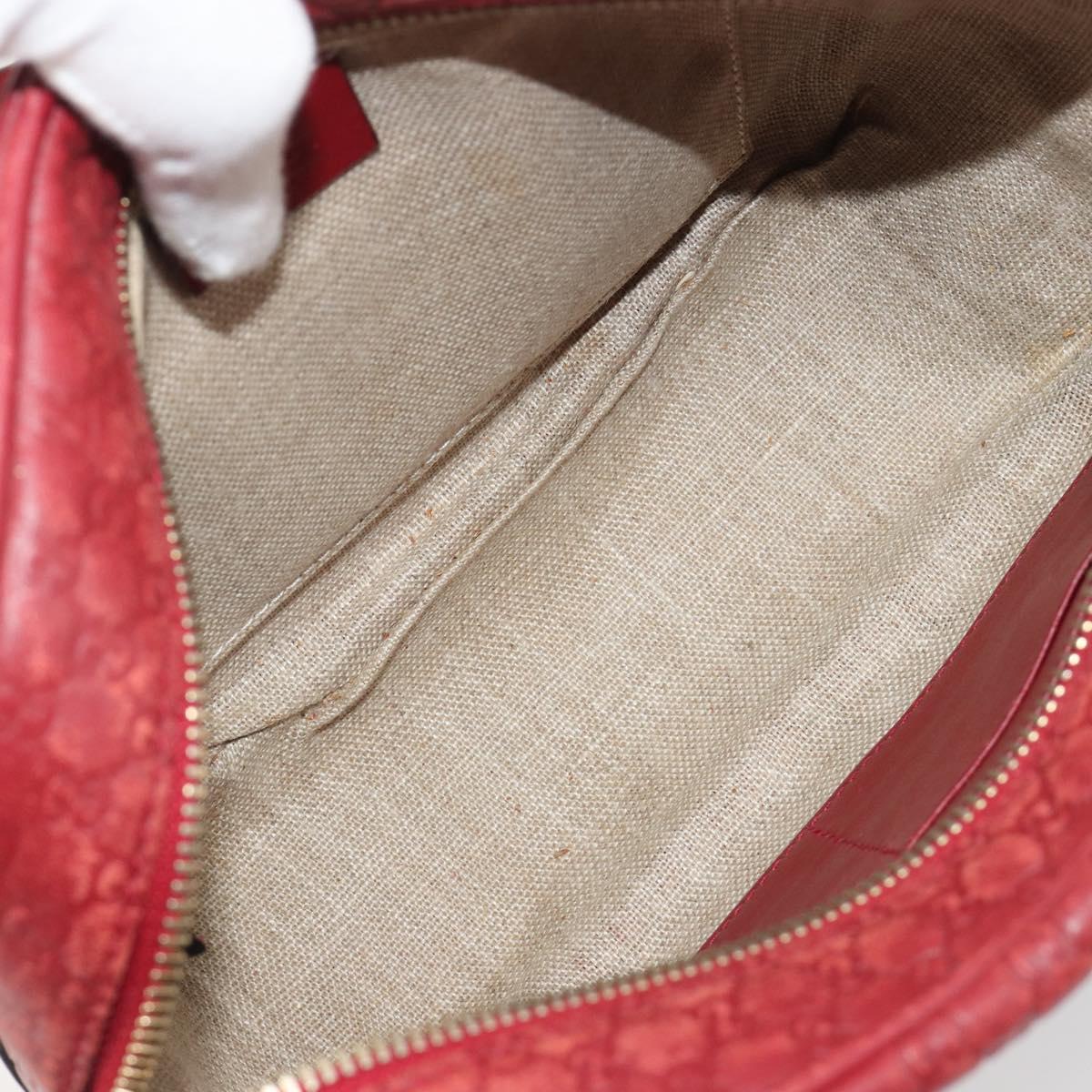 GUCCI Micro GG Canvas Guccissima Bag Leather Red Gold 449413 Auth mr2685 - Jerrillo image 10