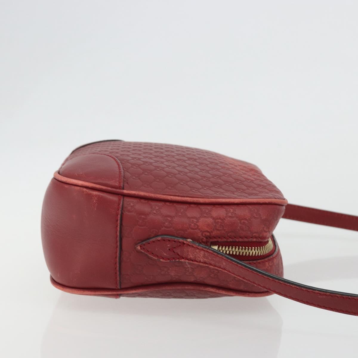GUCCI Micro GG Canvas Guccissima Bag Leather Red Gold 449413 Auth mr2685 - Jerrillo image 3