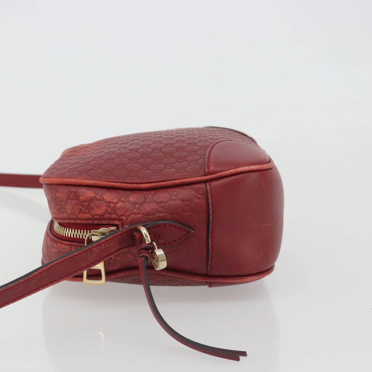 GUCCI Micro GG Canvas Guccissima Bag Leather Red Gold 449413 Auth mr2685 - Jerrillo image 4