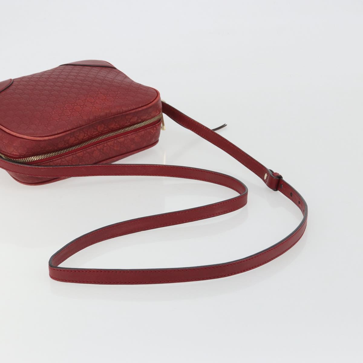 GUCCI Micro GG Canvas Guccissima Bag Leather Red Gold 449413 Auth mr2685 - Jerrillo image 7