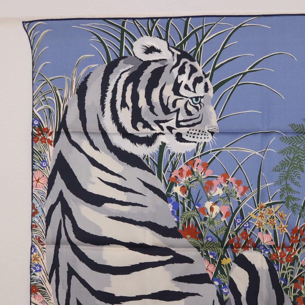 HERMES Carre 70 Scarf "Tiger" Silk Red Auth mr2714M - Jerrillo image 8