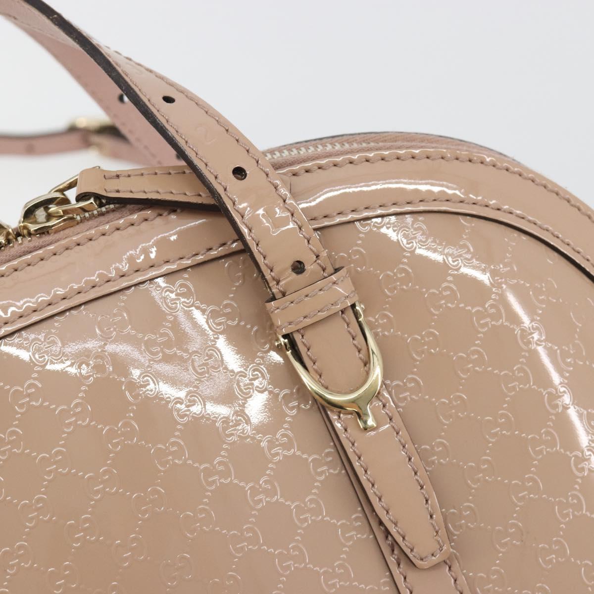 GUCCI Micro GG Canvas Guccissima Bag Patent Leather 2way Pink Beige Auth mr2719 - Jerrillo image 10