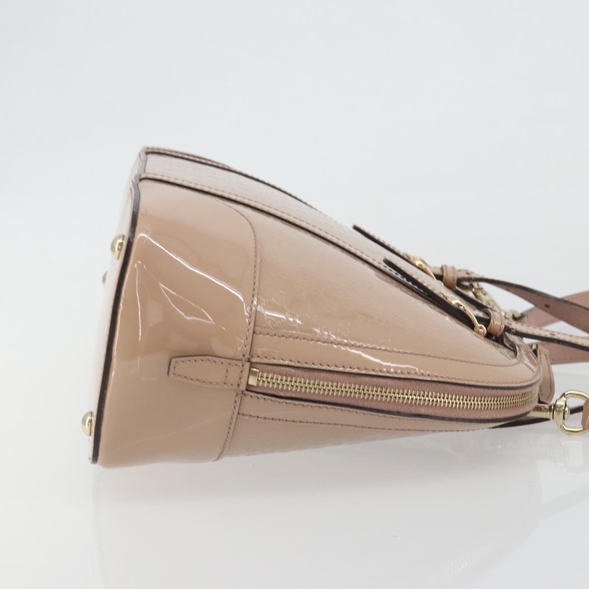 GUCCI Micro GG Canvas Guccissima Bag Patent Leather 2way Pink Beige Auth mr2719 - Jerrillo image 3