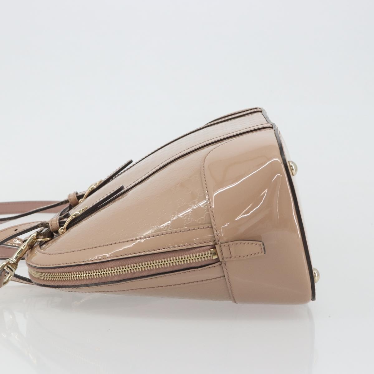 GUCCI Micro GG Canvas Guccissima Bag Patent Leather 2way Pink Beige Auth mr2719 - Jerrillo image 4