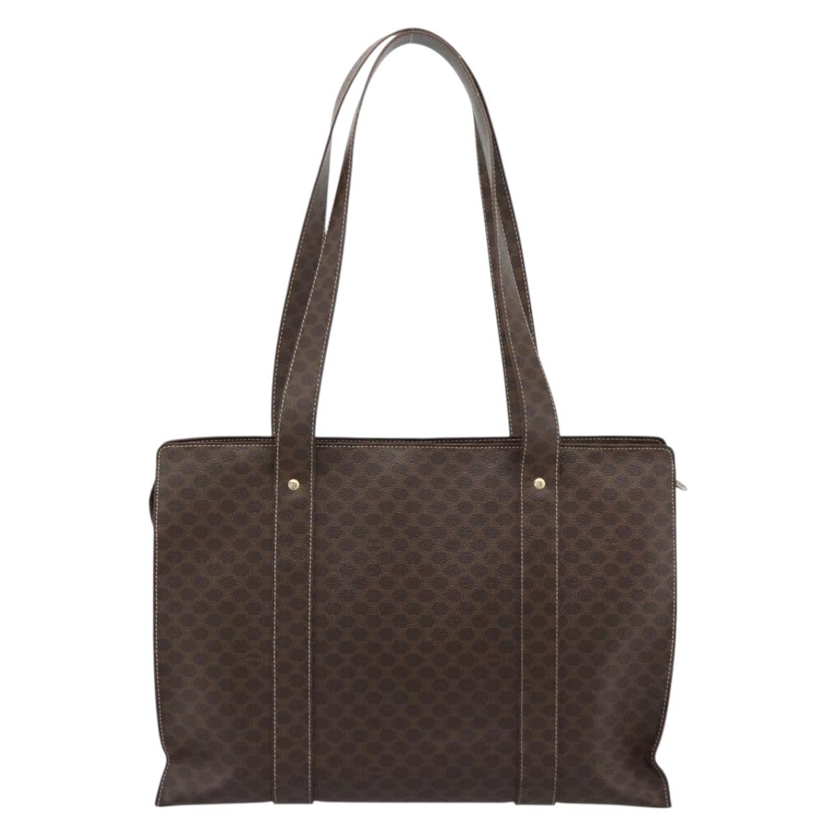 CELINE Macadam Canvas Tote Bag PVC Leather Brown Gold Auth mr2749 - Jerrillo image 2