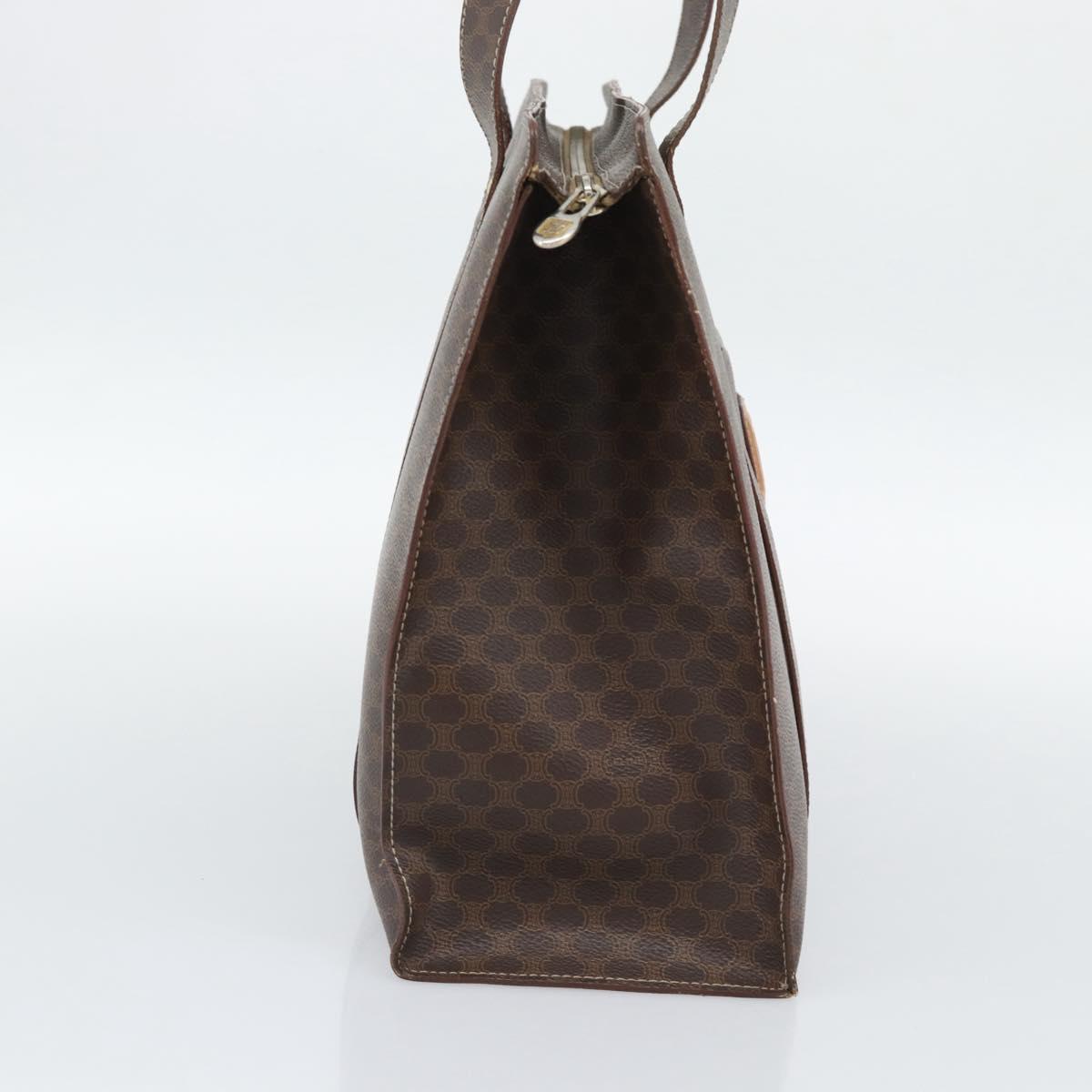 CELINE Macadam Canvas Tote Bag PVC Leather Brown Gold Auth mr2749 - Jerrillo image 3