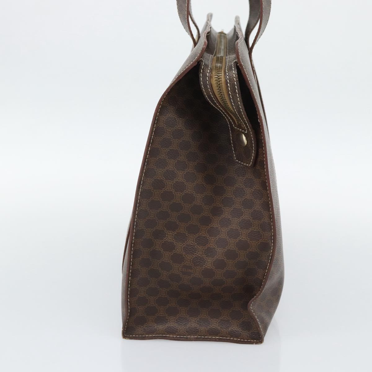 CELINE Macadam Canvas Tote Bag PVC Leather Brown Gold Auth mr2749 - Jerrillo image 4