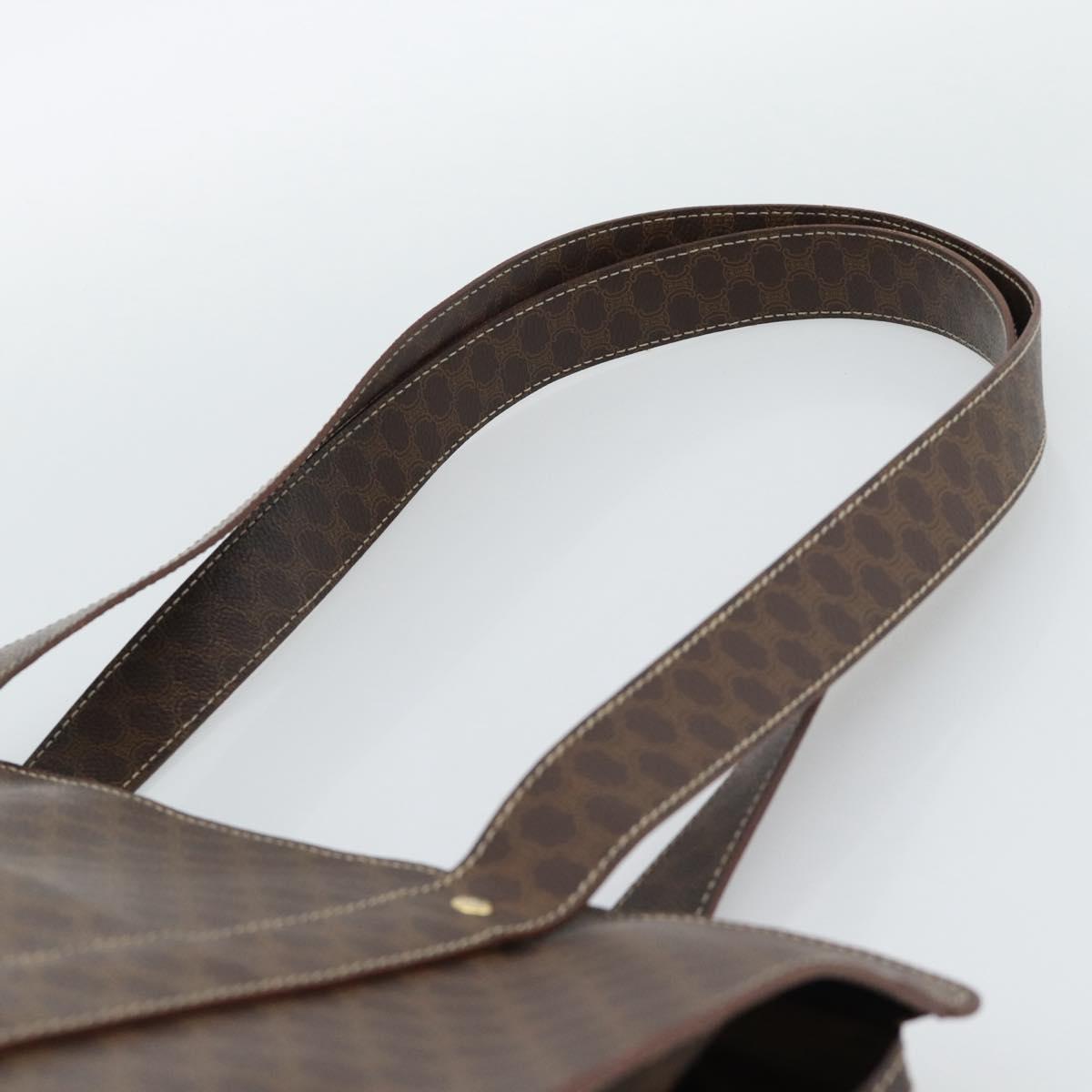 CELINE Macadam Canvas Tote Bag PVC Leather Brown Gold Auth mr2749 - Jerrillo image 8