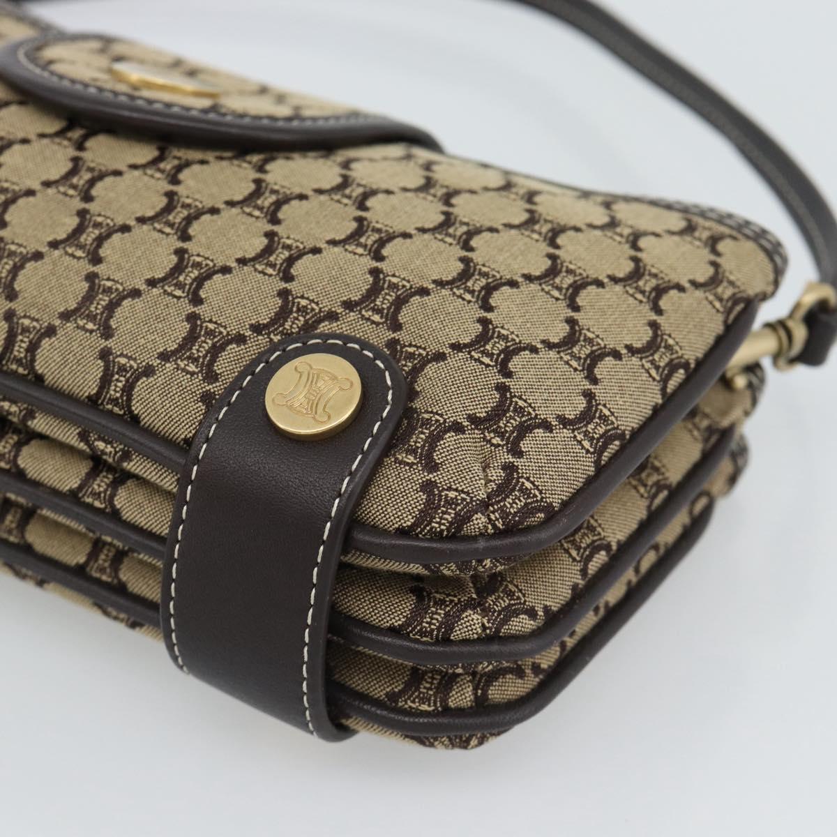 CELINE Macadam Canvas Hand Bag Brown Gold Auth mr2790V - Jerrillo image 9