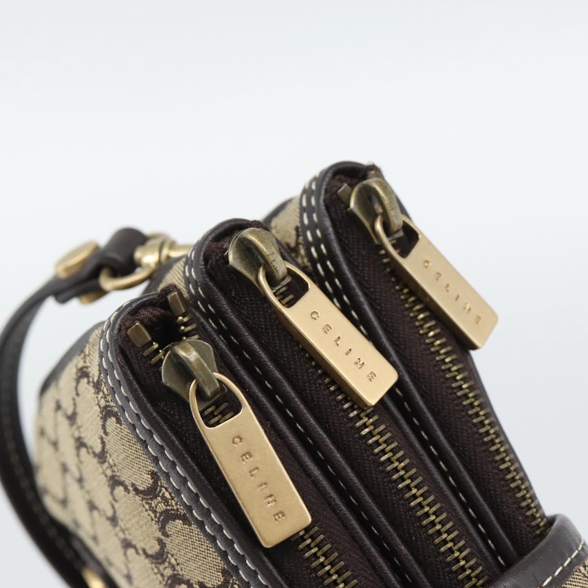 CELINE Macadam Canvas Hand Bag Brown Gold Auth mr2790V - Jerrillo image 10