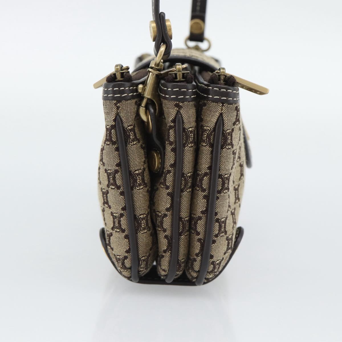 CELINE Macadam Canvas Hand Bag Brown Gold Auth mr2790V - Jerrillo image 3