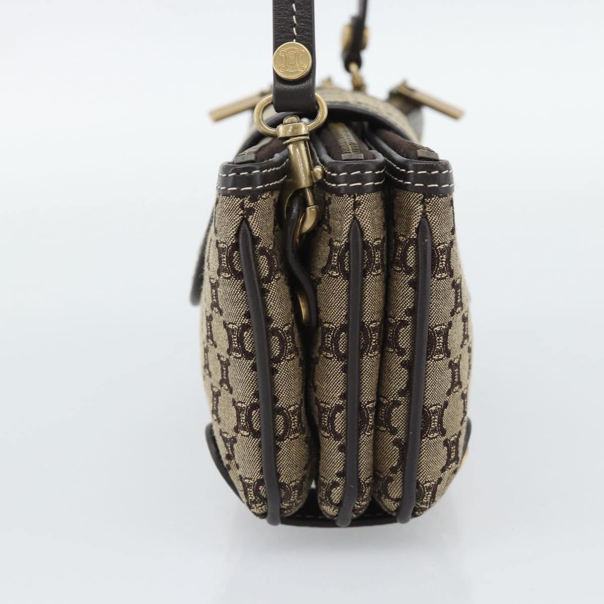 CELINE Macadam Canvas Hand Bag Brown Gold Auth mr2790V - Jerrillo image 4