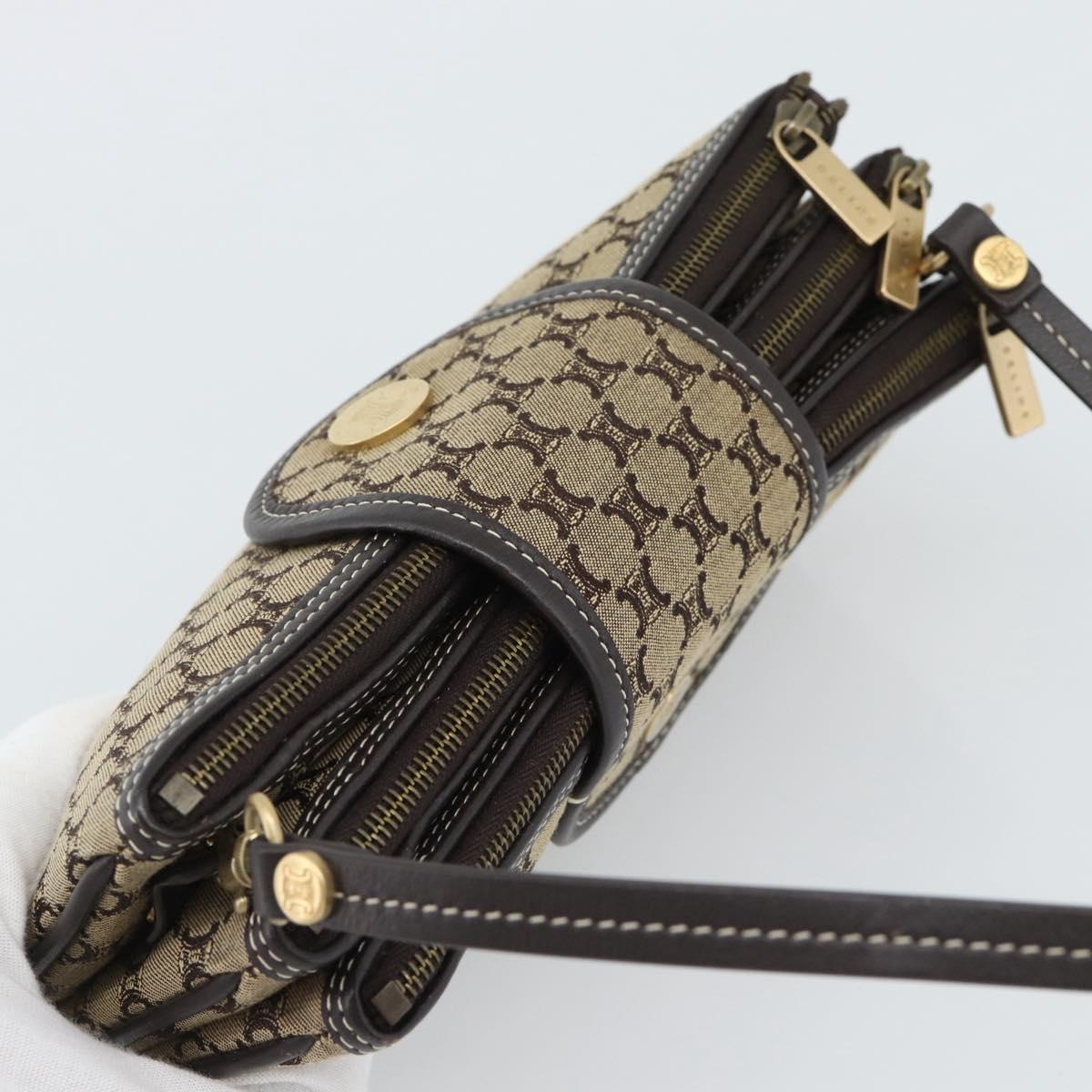 CELINE Macadam Canvas Hand Bag Brown Gold Auth mr2790V - Jerrillo image 6