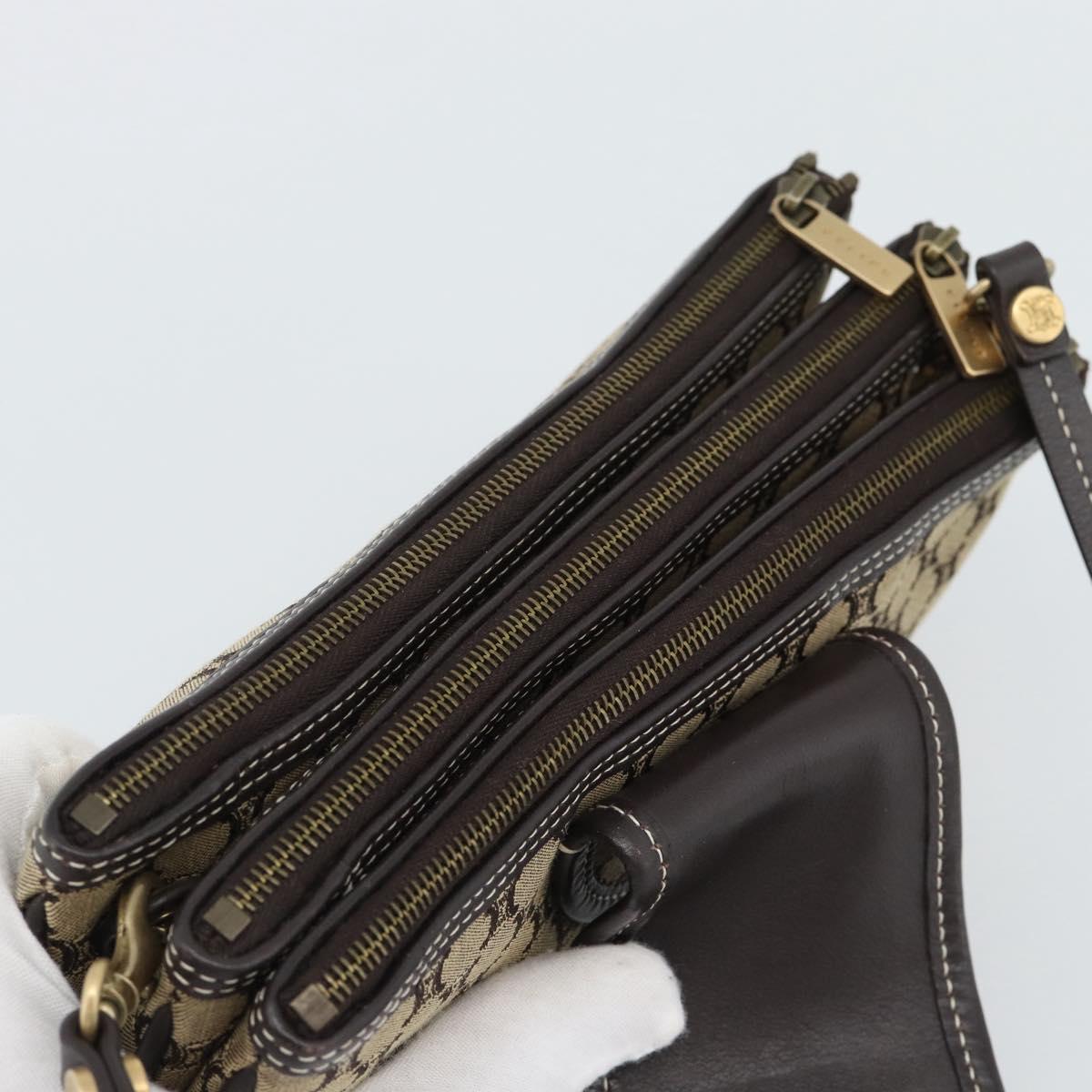CELINE Macadam Canvas Hand Bag Brown Gold Auth mr2790V - Jerrillo image 7