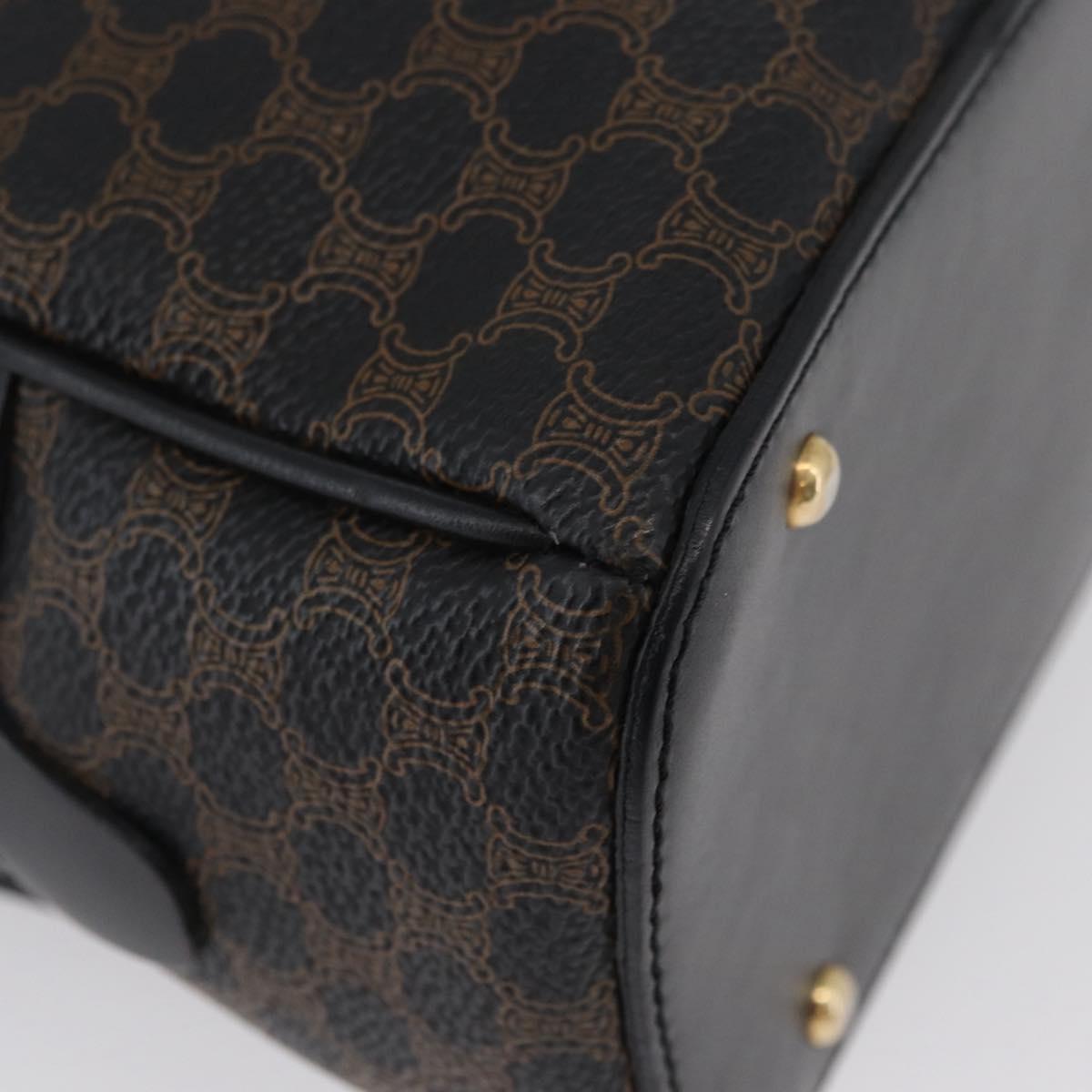 CELINE Macadam Canvas Hand Bag PVC Leather Black Gold Auth SW2171A - Jerrillo image 9