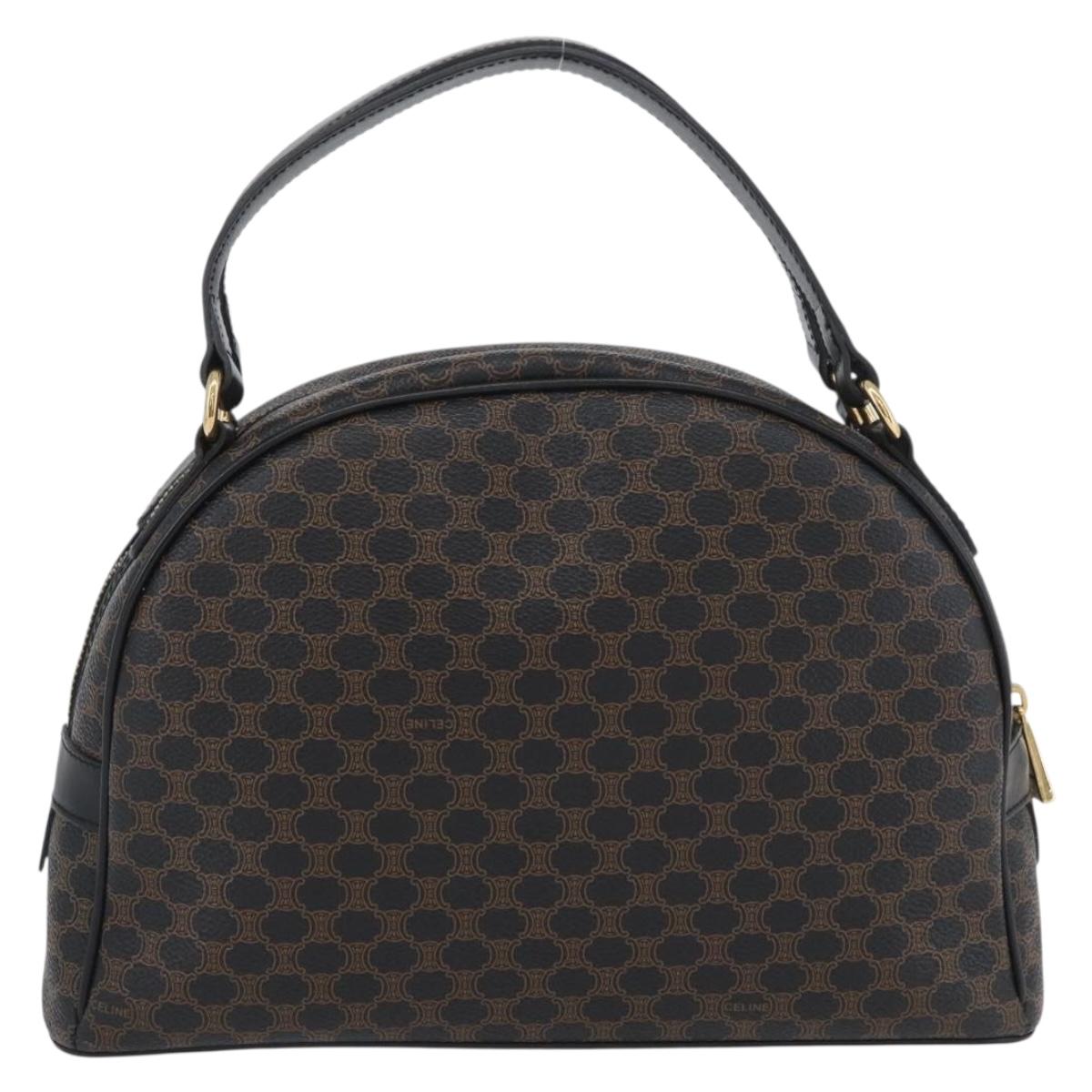 CELINE Macadam Canvas Hand Bag PVC Leather Black Gold Auth SW2171A - Jerrillo image 2