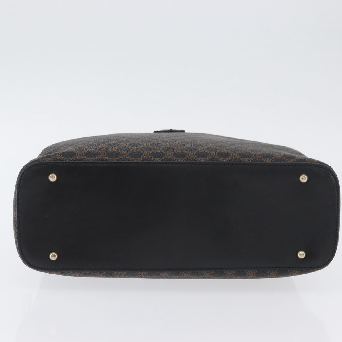 CELINE Macadam Canvas Hand Bag PVC Leather Black Gold Auth SW2171A - Jerrillo image 5