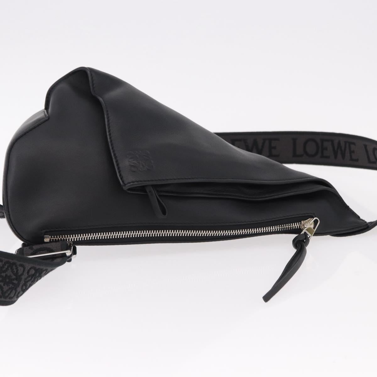 LOEWE Anton Sling Shoulder Bag Leather Black Silver Auth SW2640SM - Jerrillo image 3