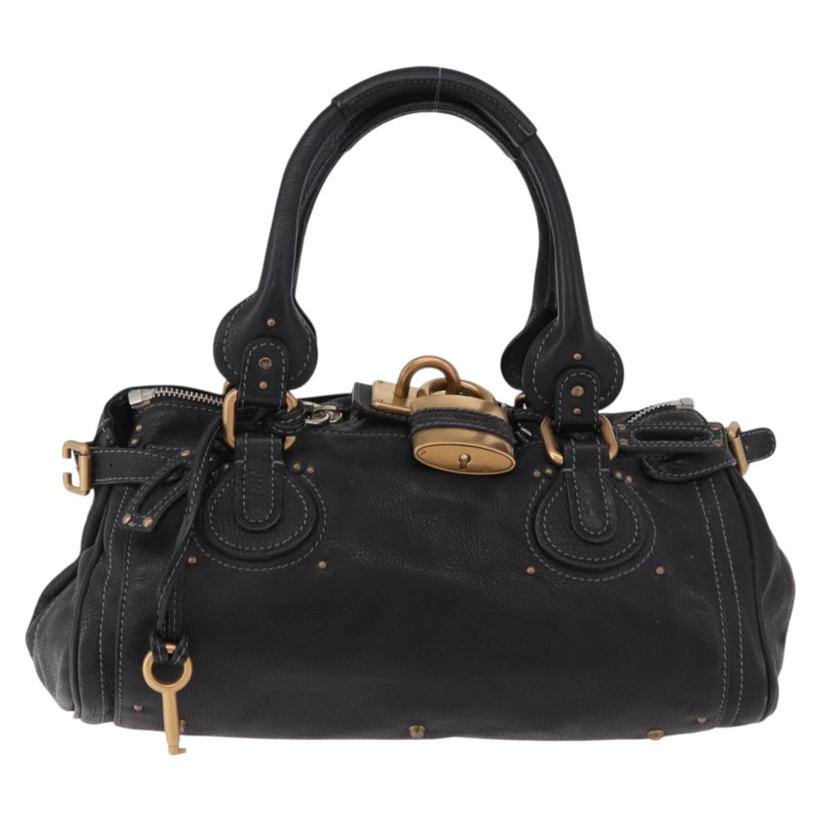 Chloe Paddington Hand Bag Leather Black Gold Auth SW2641M - Jerrillo image 2