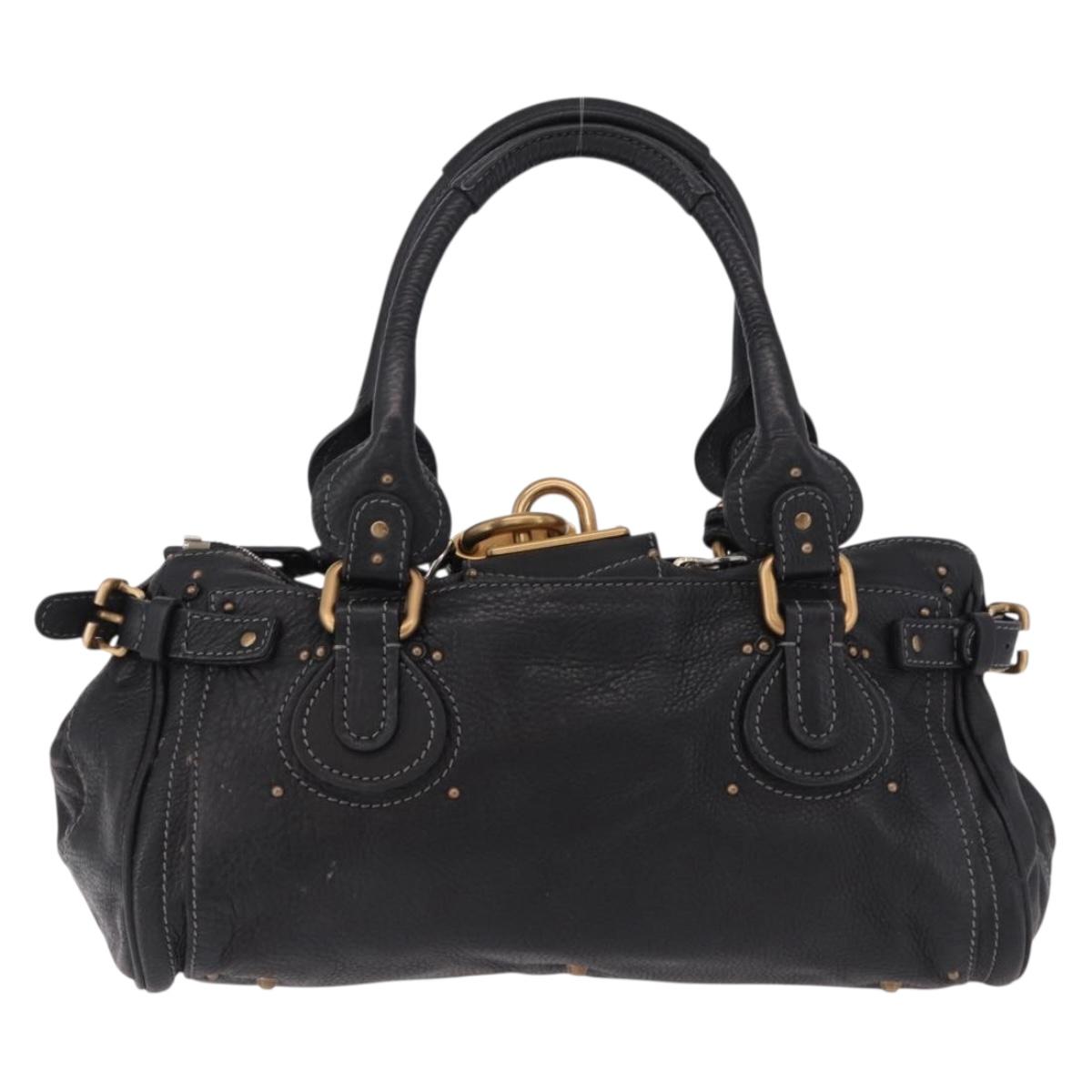 Chloe Paddington Hand Bag Leather Black Gold Auth SW2641M - Jerrillo image 3