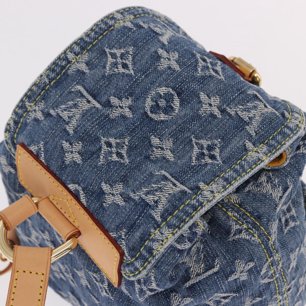 LOUIS VUITTON Monogram Denim Sac A Dos PM Backpack Blue LV Auth SW2648SM - Jerrillo image 6