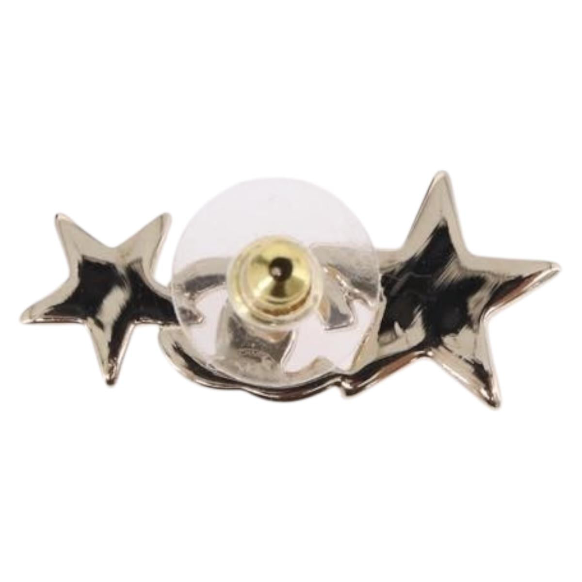 CHANEL Rhinestone COCO Mark Earring Metal Gold Tone CC Auth SW2653SM - Jerrillo image 4