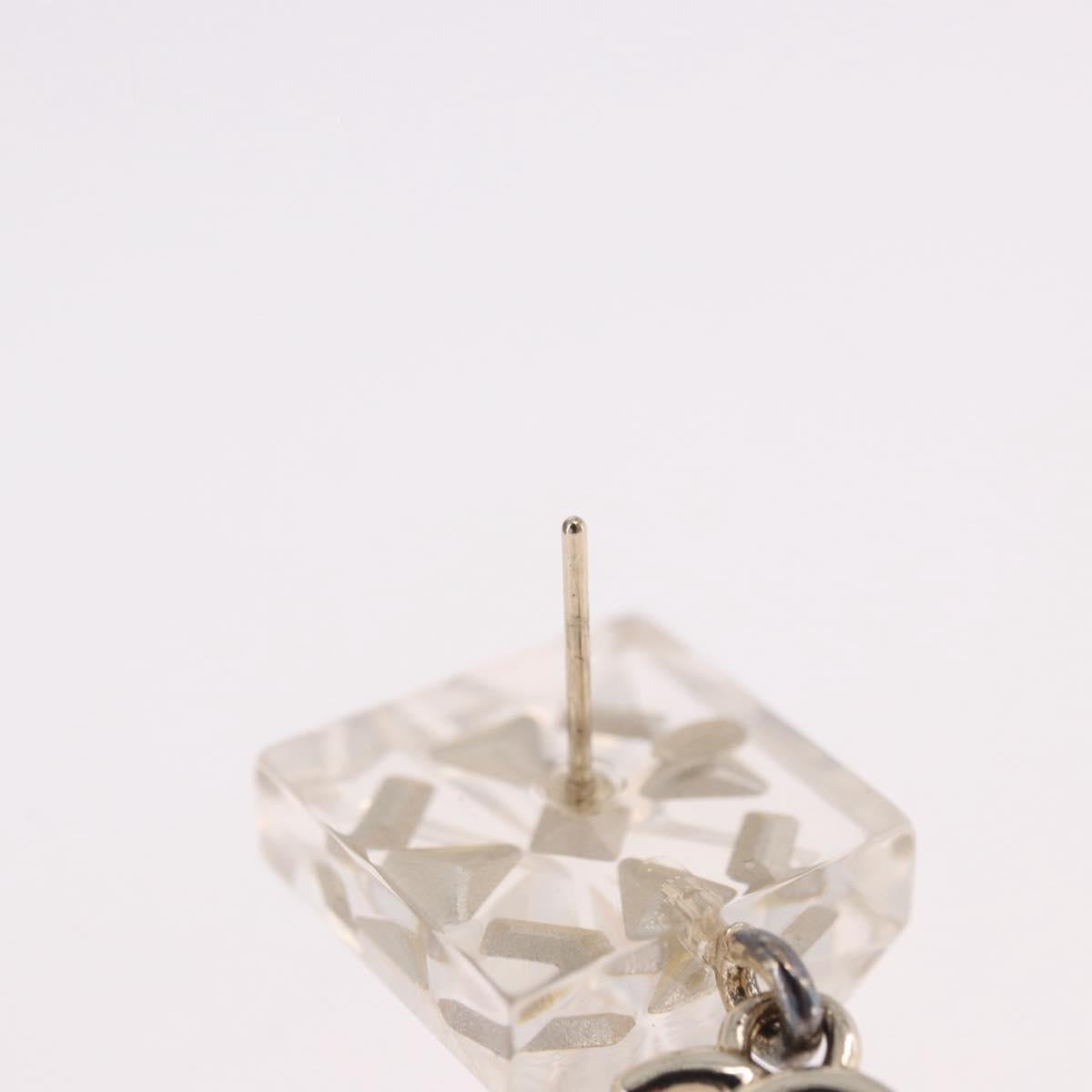 CHANEL Crystal COCO Mark Earring Metal Clear Silver CC Auth SW2655SAM - Jerrillo image 9